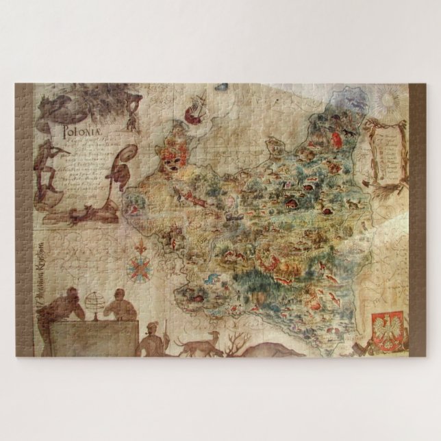 ANTIQUE MAP OF POLAND JIGSAW PUZZLE (Horizontal)