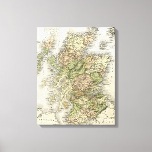 Antique map of Scotland Canvas Print