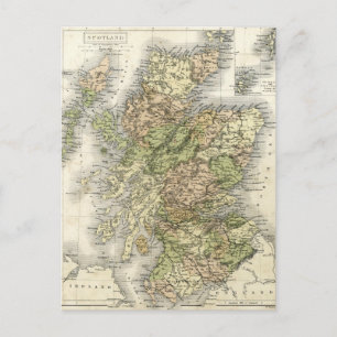 Antique map of Scotland Postcard