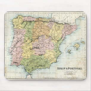 Antique map of Spain and Portugal Mouse Pad