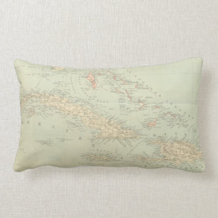 Antique Map of the Bahama Islands Lumbar Pillow