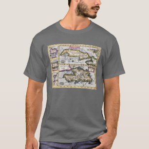 Antique Map of the Caribbean T-Shirt, Islands T-Shirt