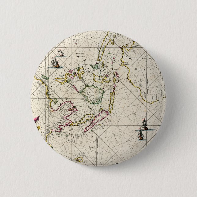 Antique Map of the East Indies 2 Inch Round Button (Front)