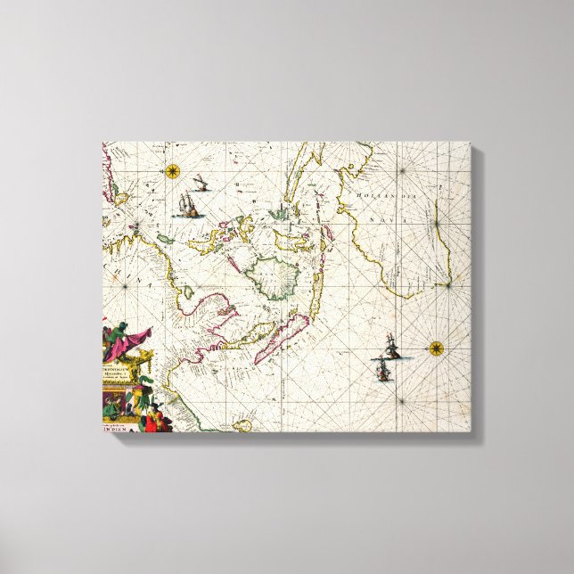 Antique Map of the East Indies Canvas Print (Front)