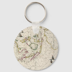 Antique Map of the East Indies Keychain