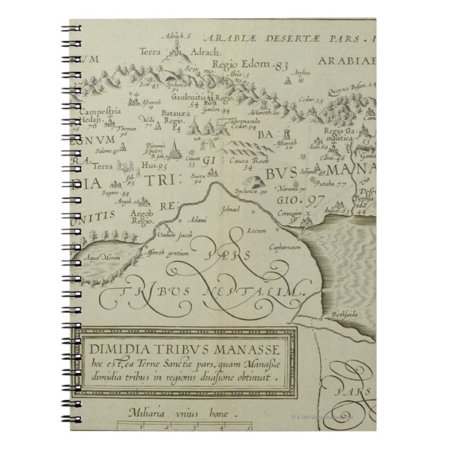 Antique Map of the Holy Land Notebook (Front)