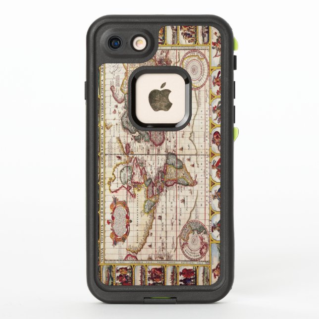 Antique Map of the Known World Circa 1652 LifeProof iPhone Case (Back)