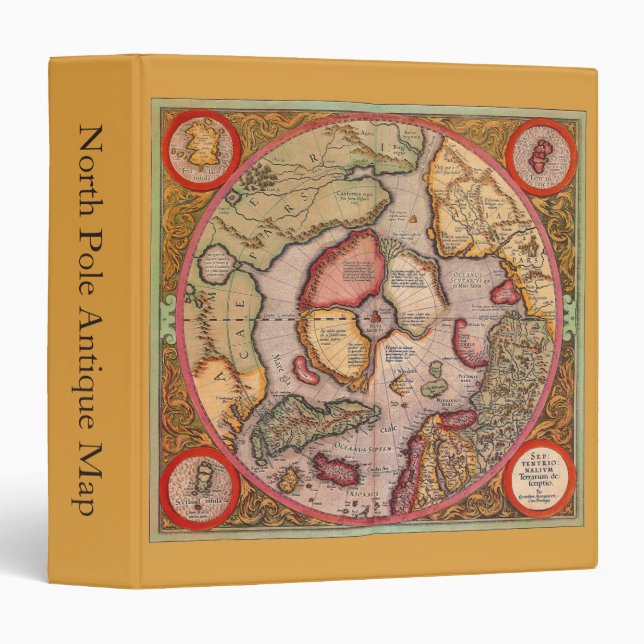 Antique Map of the North Pole Map by Mercator Binder (Front/Spine)