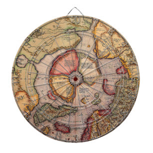 Antique Map of the North Pole Map by Mercator Dartboard
