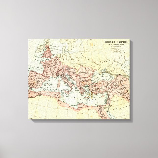 Antique map of the Roman Empire Canvas Print (Front)