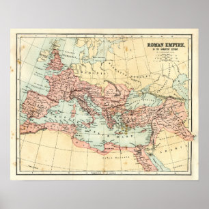 Antique map of the Roman Empire Poster