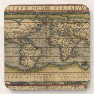 Antique Map of the World Coaster