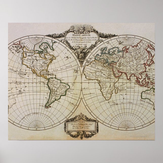 Antique Map of the World Poster (Front)