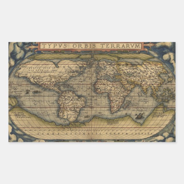 Antique Map of the World Sticker (Front)