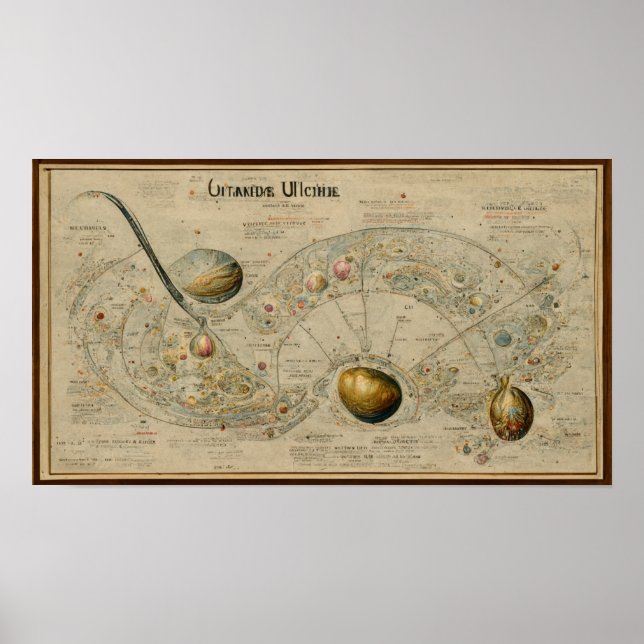 Antique map of uranus poster (Front)