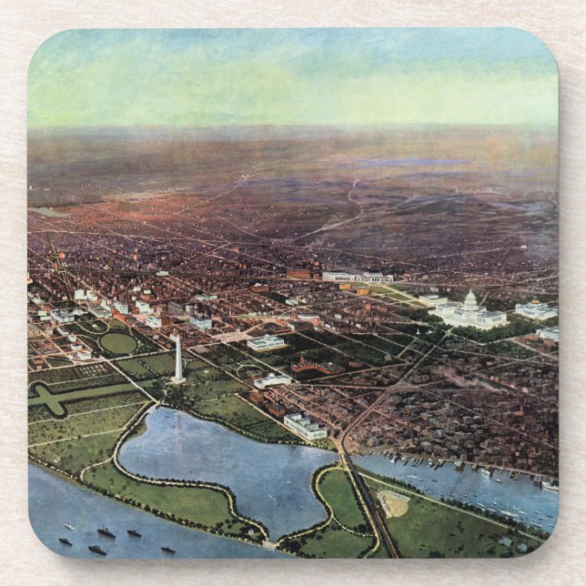 Antique Map of Washington DC and the Potomac River Coaster (Front)