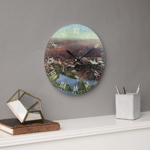Antique Map of Washington DC and the Potomac River Large Clock