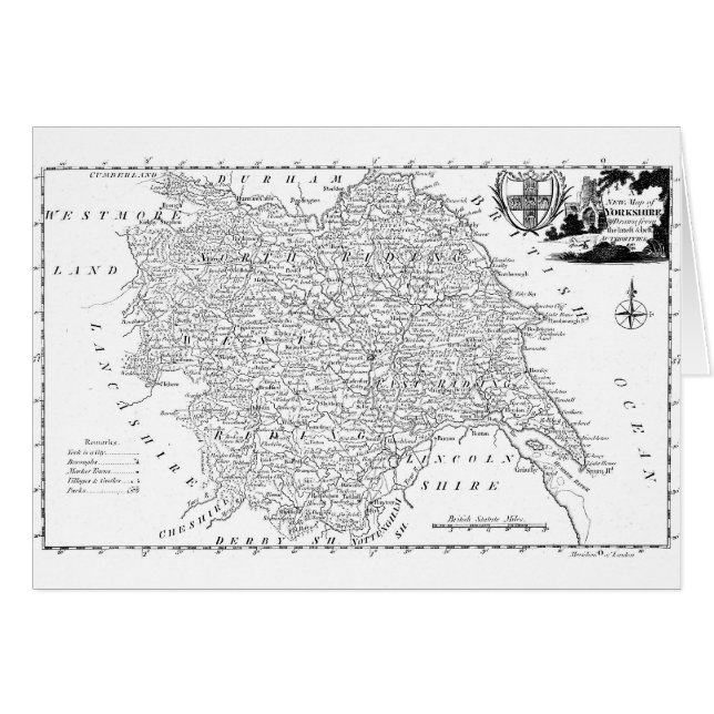 Antique Map of Yorkshire 1786 (Front Horizontal)