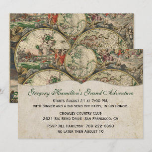 Antique Map Party Invitation