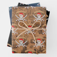 Antique map Pirate Jolly Roger birthday party