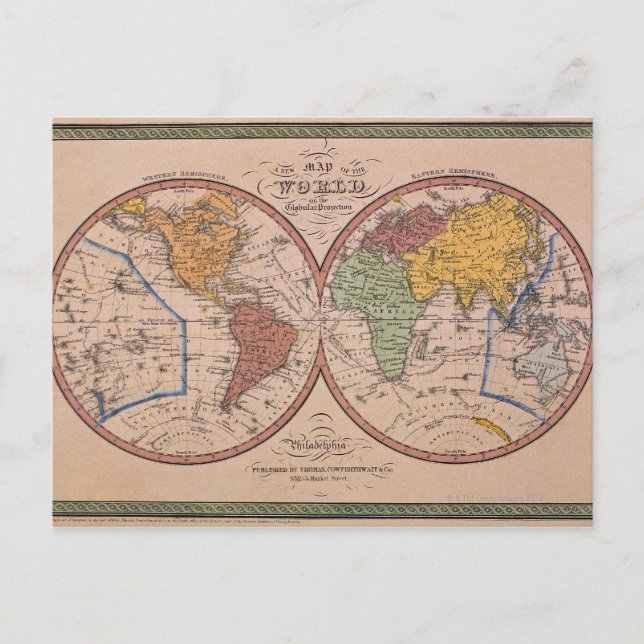 Antique Map Postcard (Front)