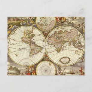 Antique Map Postcard