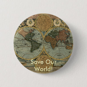 Antique Map Series 2 Inch Round Button