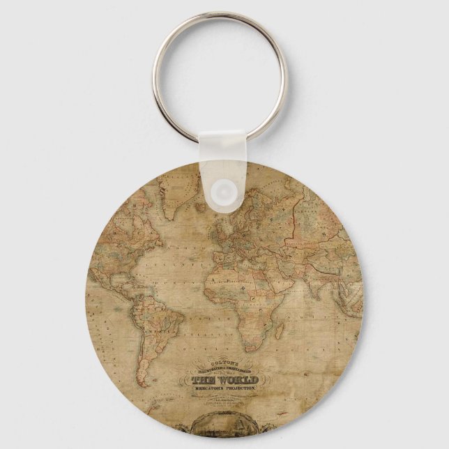 Antique Map Series Keychain (Front)