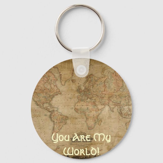 Antique Map Series Keychain (Front)