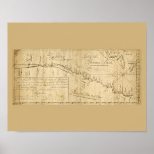 Antique Map Straits of Bahama Nautical Chart