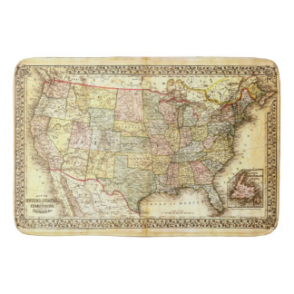 Antique Map United States America USA Vintage 1867 Bath Mat