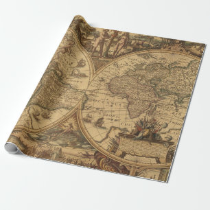 Antique Maps Style 2 Wrapping Paper Roll
