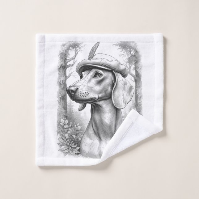 Antique Marble Dachshund Statue Hand Towel (Gant de toilette)