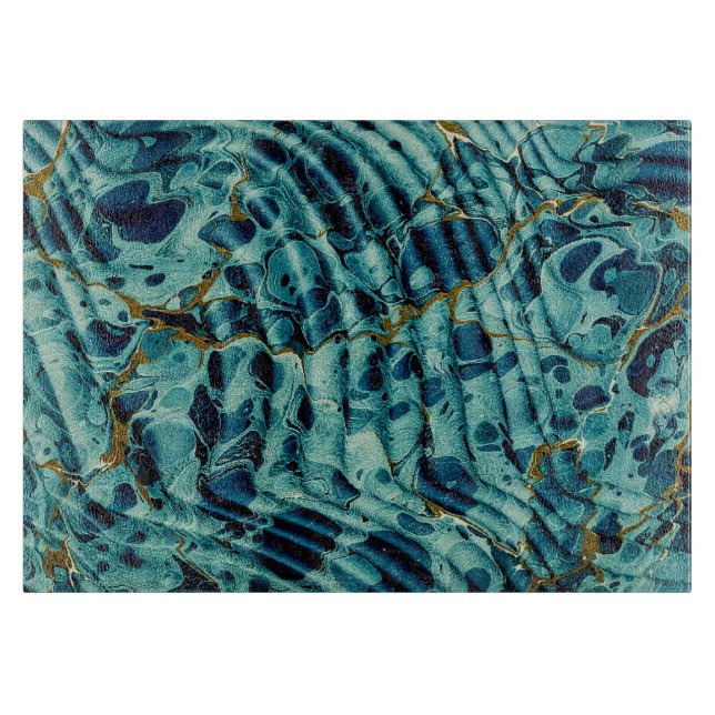 Antique Marbled Bookbinding Pattern Design Cutting Board (Front)