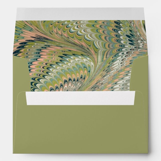 Antique Marbled Paper Print Envelope (Back (Bottom))