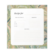 Antique Marbled Paper Recipe Notepad