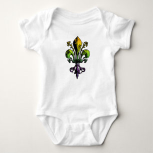 Antique Mardi Gras Fleur Baby Bodysuit
