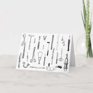 antique medical instruments greeting card
