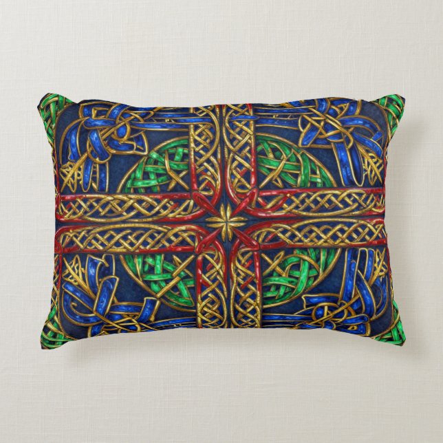 Antique Medieval Celtic Knots Accent Pillow (Front)