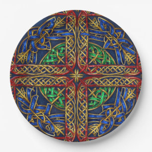Antique Medieval Celtic Knots Paper Plate