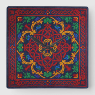 Antique Medieval Celtic Knots Square Wall Clock