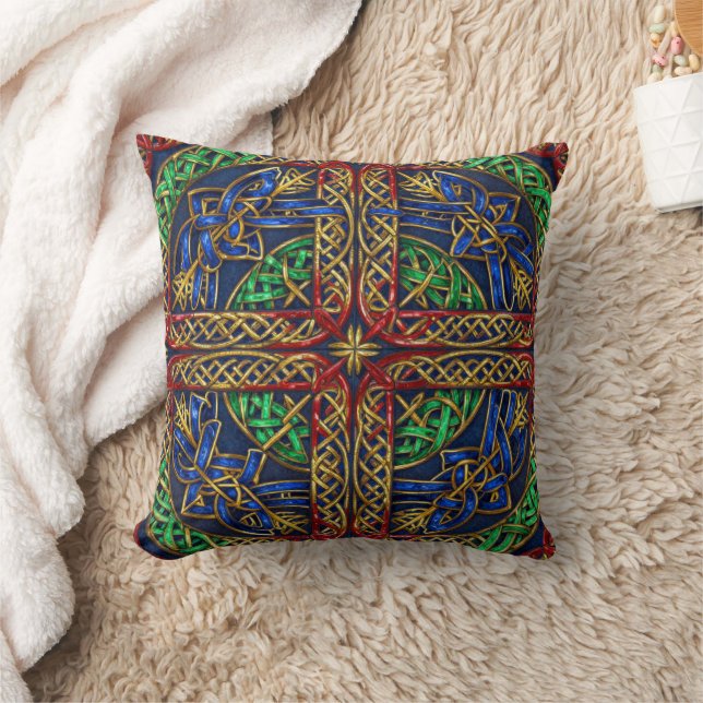Antique Medieval Celtic Knots Throw Pillow (Blanket)