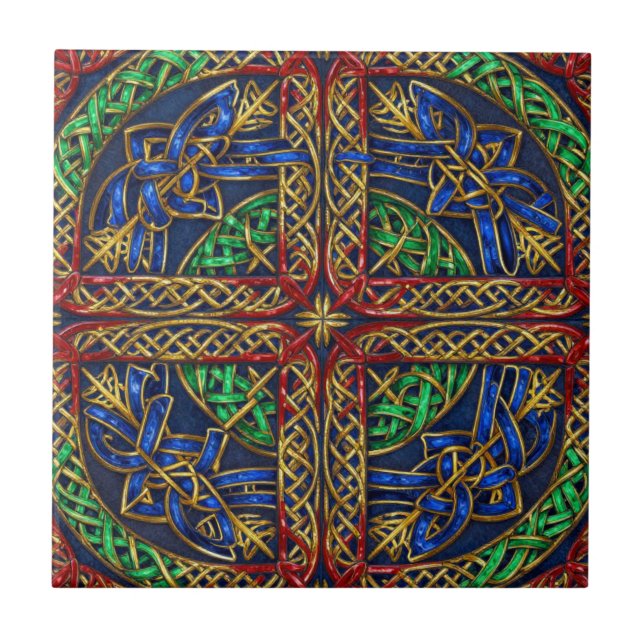 Antique Medieval Celtic Knots Tile (Front)