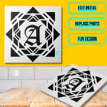 Antique Medieval Lettered Tile<br><div class="desc">Through a bit of Zazzle platform typography magic, this template will add your monogram in a medieval like form to a vintage ceramic tile with a vintage background design. Think of the special touch you could add to a kitchen backsplash in a home restoration or just use it as a...</div>
