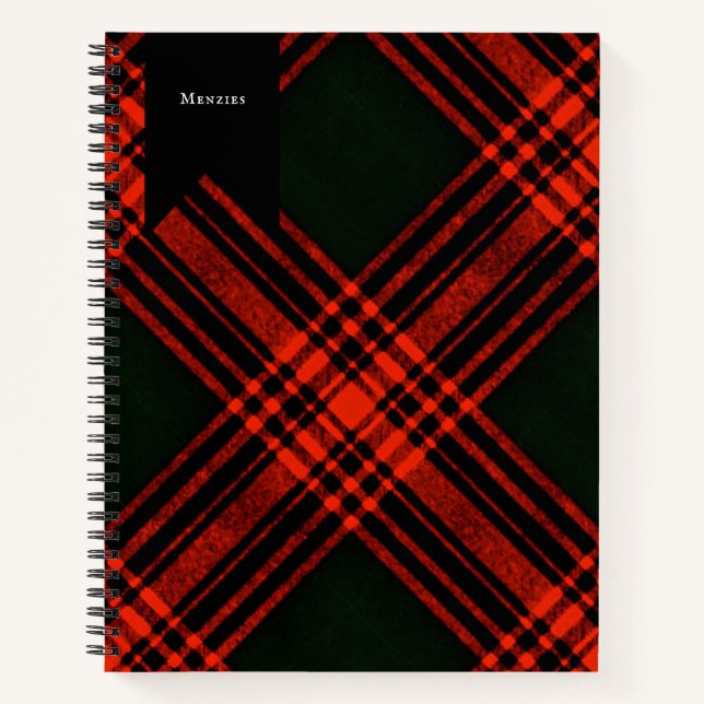 Antique Menzies Hunting Clan Plaid Notebook (Front)