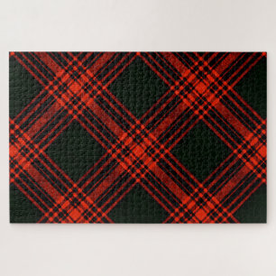 Antique Menzies Hunting Tartan Plaid Pattern Jigsaw Puzzle