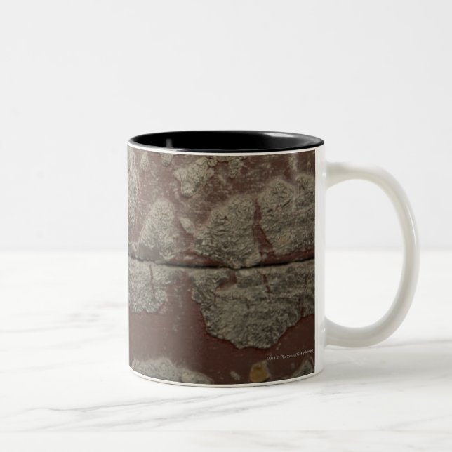 Antique Metal Lock on Stone Wall Two-Tone Coffee Mug (Right)