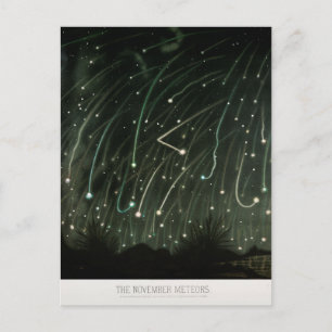 Antique Meteor Shower Astronomy Postcard