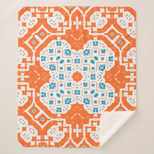 Antique mexican talavera ceramic. Vintage seamless Sherpa Blanket