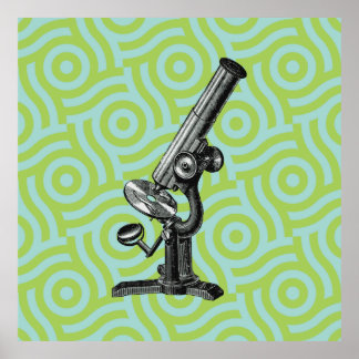 Antique Microscope Pop Art Poster